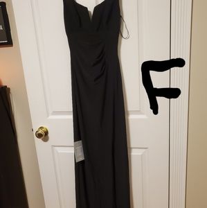Black Knit deep v-neck gown (never worn, tags on)